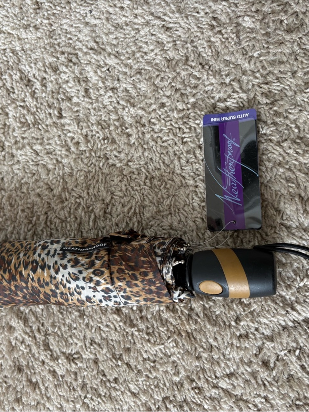 MacWetproof Animal Print Compact Umbrella - Brown/Black/Tan